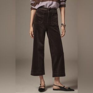 THE COLETTE FULL-LENGTH WIDE-LEG PANTS BY MAEVE - brown corduroy